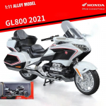 1/11 HONDA Gold Wing GL800 2021 Sulamist T&auml;nav Luksi Mootorratas Valatud Vabaaja Turismimootorratta Mudel Heli Valgus Laste M&auml;nguasjad Kingitus valge