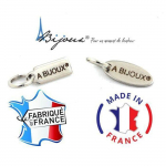 Bracelet - ABIJOUX - Calc&eacute;doine bleu et Onyx noir - 8 mm - Longueur 19-20 cm - Fabriqu&eacute; en France