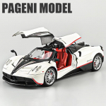1:18 Pagani Huayra Dinastia Super Sportauto Sulamist Mudelauto M&auml;nguasi Die-cast Metallvalu Heli ja Valgus Tagasit&otilde;mmatav Auto M&auml;nguasi Laste S&otilde;iduk valge