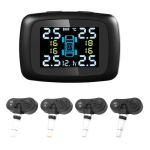 Nutikas rehvir&otilde;hu j&auml;lgimiss&uuml;steem (TPMS) autole, sigaretis&uuml;&uuml;taja adapteriga, 4 sisesensoriga