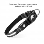 Led helendav raskeveokite koera kaelarihm AirTag &uuml;mbrisega Taaslaetav reguleeritav kerge lemmiklooma kaelarihm v&auml;ikestele keskmise suurusega suurtele koertele Uus S-30cm-39cm must