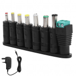 Toiteadapter 12V 2A LED-ribadele L&uuml;litustoide 8 alalisvoolu &uuml;henduspistikuga 100&ndash;240V UK pistik