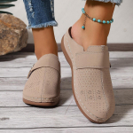 Naiste vabaaja kaldkontsaga sussid pandlaga &ndash; suletud ninaosa, mugav PU-kate, ideaalne vabaajar&otilde;ivasteks 42 beež