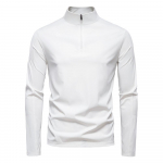 Kevad Suvi Meeste Jahe Puudutus UPF 100+ P&auml;ikesekaitse T-s&auml;rk Mock kaelus Slim Fit Pikkade varrukatega Pullover Pealmine T-s&auml;rk Meestele EUR S 55-65kg valge