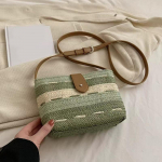 Suvine Rannapael Punutud Ristkott &Otilde;lgedest Punutud &Otilde;lakott Rafia K&auml;ekott Boho Rotangist K&auml;sitsi Kootud Reisikotike 19x6x16cm beež