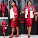 Suures suuruses Aafrika emakleit organza mustriga jakiga &ndash; kaheosaline &uuml;likond 4XL