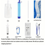 Kaasaskantav veepuhasti komplekt telkimiseks, matkamiseks ja h&auml;daolukorras kasutamiseks &ndash; sinise korgiga ABS-veefiltrid, ideaalne ojade ja j&auml;rvede jaoks, telkimistarbed 1 Set