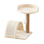 Kassipuu kraapimispostiga ja voodiga, kasside ronimistorn rippuva karvase palliga, sisalkiust kraapimispost sisemaal peetavatele kassidele beež