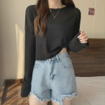 Women's Summer Ice Silk Long-Sleeve UV Protection Shirt - Korean Style, All-Match, Airy and Lightweight L (100-115 lbs) must