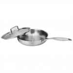 304/403 Roostevaba Terasest Kolmekihiline Lame Mittekleepuv Praepann 24cm koos Potikaanega
