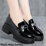 Paksu tallaga kingad naistele, pehme nahk, paksud kontsad, kevad- ja s&uuml;gisjalatsid, Briti stiilis v&auml;ikesed nahast kingad 35