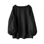 Naiste topid Crew Neck Puff pikkade varrukatega &uuml;hev&auml;rvilised pullovertopid M must