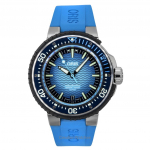 Oris Aquis Pro Kummirihm Sinine sihverplaat Automaatne Sukelduja 01-400-7777-7155-Komplekt 4000M Meeste k&auml;ekell sinine