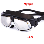 Meeste Naiste Ujumisprillid Anti-Fog UV-kaitsega Dioptriaga Veekindlad Suure Raamiga M&uuml;oopia Ujumisprillid black