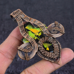 Ammolite Handmade Copper Wire Wrap Jewelry Pendant 3.35 n3w58