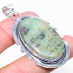 Ruby in Fuchsite Ethnic Handmade 925 Sterling Silver Jewelry Pendant 2.29 q1v26