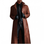 Meeste Kunstnahast Trench Mood Pikkade Varrukatega S&uuml;gis Tuulejakk Mantel Slim Nahast Pikk Nahkjakk Meeste Jakk Pealisr&otilde;ivad XXL