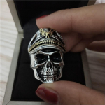 Vintage Punk Skull Ring Meeste moe avamisega reguleeritavad s&otilde;rmused Resizable