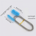 155 cm torupuhastushari &otilde;hutoru painduv kahe otsaga voolik akvaariumi tarvikud paagi puhastusvahend veefilter nailon