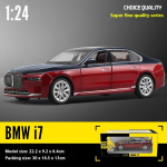 1/24 Skaala BMW THE I7 T&auml;iselektriline Uue Energia Sedaan Sulammetall Valatud Automodell Heli ja Valgusega Kingitus Poiss-s&otilde;brale punane