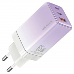 USAMS Maa. V&otilde;rk. 2Xusb-C+1Xusb 65W(Ainult Pea) Gan Pd3.0 +Qc3.0 kiirlaadimine lilla/gradientlilla Sandru seeria Cc180Tc03 (Meie-Cc180)