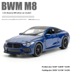1/32 Mastaabis BMW M8 Sulamist Automa Mudel, Heli ja Valgus, Tagasivedru Mehhanismiga, Laste M&auml;ngutoa M&auml;nguasi ja Kollektsioneeritav Ese sinine