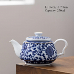 Jingdezheni sinivalge portselanist teekann, Hiina Kungfu tee komplekt, majapidamise keraamiline pott Pueri jaoks, serveerimiskann, armas teekann
