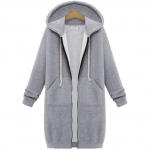 Suvised naiste tasku t&otilde;mblukuga Disain Longline Hoodie Femme vabaaja pikkade varrukatega mantel ja jakid Kombinesoonid XXXXXL