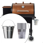 BBQ Bucket Oil Catcher with Tin Foil Easy to Use Easily Install Handle Drip Tray Outdoor