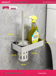Wall-Mounted Squatting Toilet Brush Set - No Dead Angles Cleaner with Holder