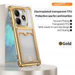 &Uuml;hev&auml;rviline plaaditud &auml;&auml;rega rahakoti kaardipesa pehme TPU telefonikate Xiaomi 14T 11T 13T Pro Redmi Note 13 11 12 14 Pro jaoks tagakate Redmi Note13Pro5G kuld