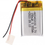 3,7V 150mAh liitiumaku mudel 402030 kaitseahelaga &ndash; Laetav &ndash; &Uuml;hildub Bluetooth-k&otilde;rvaklappide ja TWS-k&otilde;rvaklappidega