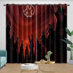 Pimenduskardinad Anime Naruto koos aasadega 3D-prinditud pimenduskardin lastele t&auml;iskasvanutele magamistuppa elutuppa kodu kaunistamiseks W 50 x H 140cm x 2pc punane