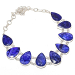Sapphire (Simulated) Gemstone 925 Sterling Silver Jewelry Necklace 18 y7e74