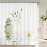 Green Plant Bamboo Du&scaron;ikardin Vannitoa Vannikardin Veekindel pol&uuml;ester 3D Prinditud Puud 180*200cm Vanniekraan Konksudega W90xH180cm