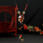 Retro pikk ahhaat kaelakee naiste mitmek&uuml;lgne narmastega ripats ripats temperamendiga k&otilde;rgekvaliteediline kampsunikett ehted