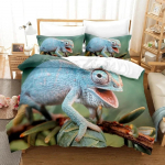 3D Kameeleon Voodipesukomplektid Tekikott Komplekt Padjap&uuml;&uuml;ridega &Uuml;heinimese T&auml;iskasvanu Kuninganna Kuningas Voodipesu EU single(135x200cm)