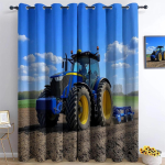 3D prinditud traktoriga pimendav kardin lastele, teismelistele, poiste magamistuppa, talutraktori mustriga aknakardinad elutuppa, k&ouml;&ouml;ki, m&auml;ngutuppa 183x160cm