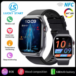 LUCKY START AMOLED nutikell ET585 meestele EKG vere koostise tervise j&auml;lgimine Bluetooth k&otilde;ne naiste spordi- ja treeninguj&auml;lgija nutikell silicon punane