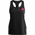 Adidas Adizero Promo Jooksutank Top Kolme triibuga V&auml;rviplokk Varrukateta Naiste Topid Must IK3988 XL
