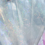 T&uuml;drukute Coco Kleepuv Taskuhoidja Hologramm OPP L&auml;bipaistev &Uuml;mbrik Raam Hoidja Top Loader Fotokaardi Dekoratsioon, 1. Suur t&auml;ht, 100 lehte