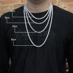 Personaliseeritud Tsirkoon Tennis Kett Kaelakee Meeste Hip-hop Mitmek&uuml;lgne K&otilde;rgeklassiline Ehtekett Necklace 30 inches (length about 75cm) gray