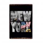 New Yorgi metallist plakatid Vintage plekkm&auml;rk USA lipp baar Pubiklubi WC Seinadekoratsioon Koduplaat Retroplaadid 20x30 cm 20x30cm
