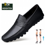 Moodsad meeste nahast platvormkingad Mugavad pehmed hingavad k&otilde;rgust lisavad sisetallad 5cm &Auml;ri-s&otilde;idu unisex platvormketsid 36 must