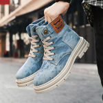 Mood Meeste Kingad Stiil K&otilde;rguse Suurendamine Hingav Keskmise K&otilde;rgusega Kinga Moodne Denim Vabaaja Mitmek&uuml;lgne T&ouml;&ouml;riietus Kingad Vabaaja Saapad Kingad 39 taevasinine v&auml;rv