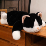 Lamava kassi pl&uuml;&uuml;sist m&auml;nguasi, peen kingitus kodukaunistus Kawaii kassinuku t&uuml;drukutele kingitus lastele kaaslasele pehme kassi m&auml;nguasi 30cm must