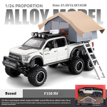 1/24 Ford Raptor Pikapi mudel, Eemaldatav simuleeritud sulamist haagissuvila, Maastikum&auml;nguauto heliga ja tuledega, Poisi s&uuml;nnip&auml;evakingitus valge
