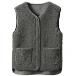 Naiste Mood Vabaaja Lahtine Lambavillast Naiste L&uuml;hike Talvine Vest XXXXXXL tumehall v&auml;rv