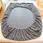Žakaarmustriline voodikate 3D reljeefse sametiga Madratsikate Taftist voodilina Talvine soe Kattelakna Madratsikaitse Paksendatud 120x200x25cm 1pc hall