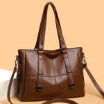 Suur vanaaegne nahast kott mitme taskuga &otilde;lakott naistele 38cm&times;11cm&times;27cm pruun